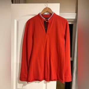 Men Massimo Dutti Coral Red Polo with Blue Trim